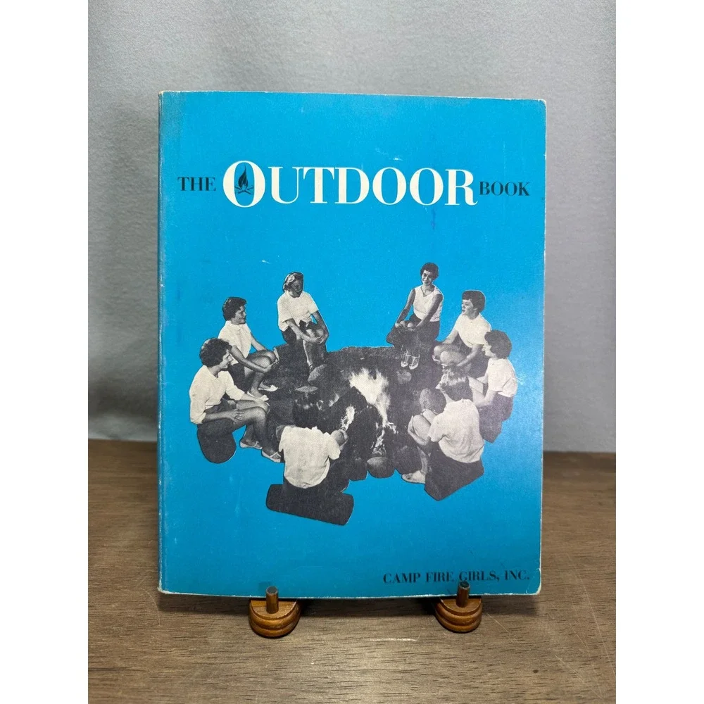 Camp Fire Girls The Outdoor Book Blue Vintage 1960 First Printing Mid-Century